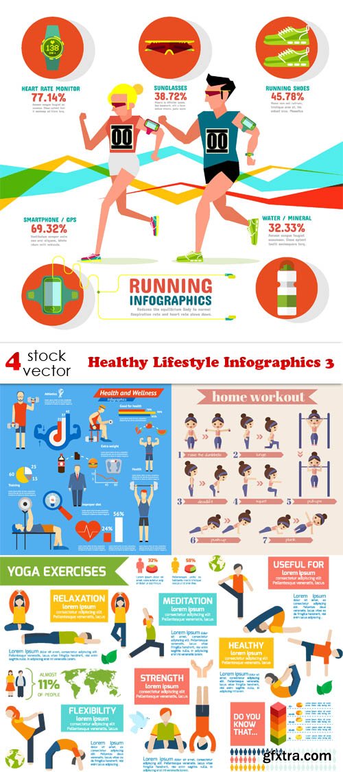 Vectors - Healthy Lifestyle Infographics 3