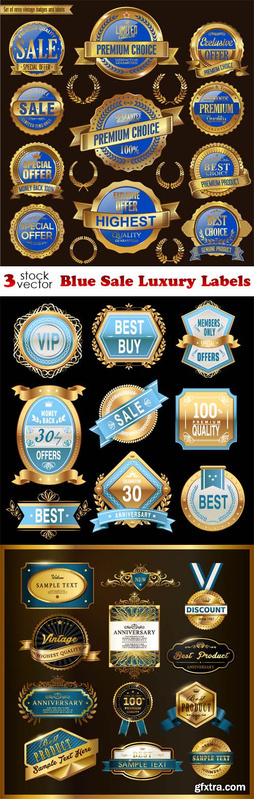 Vectors - Blue Sale Luxury Labels