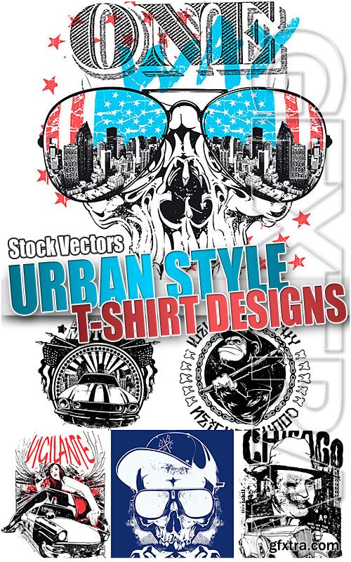 Urban style T-shirts - Stock Vectors