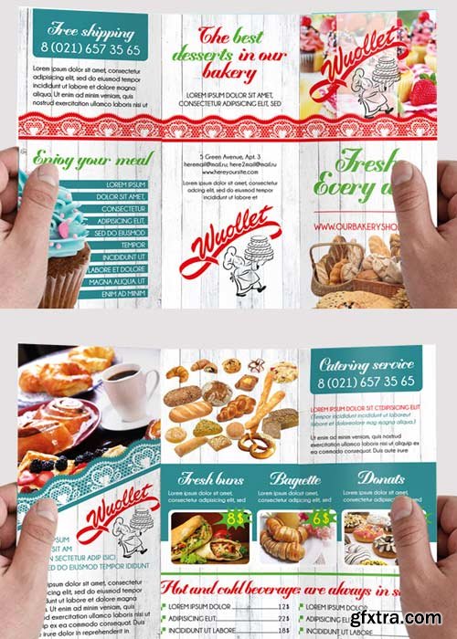 Bakery and Cupcake – Premium Tri-Fold PSD Brochure Template