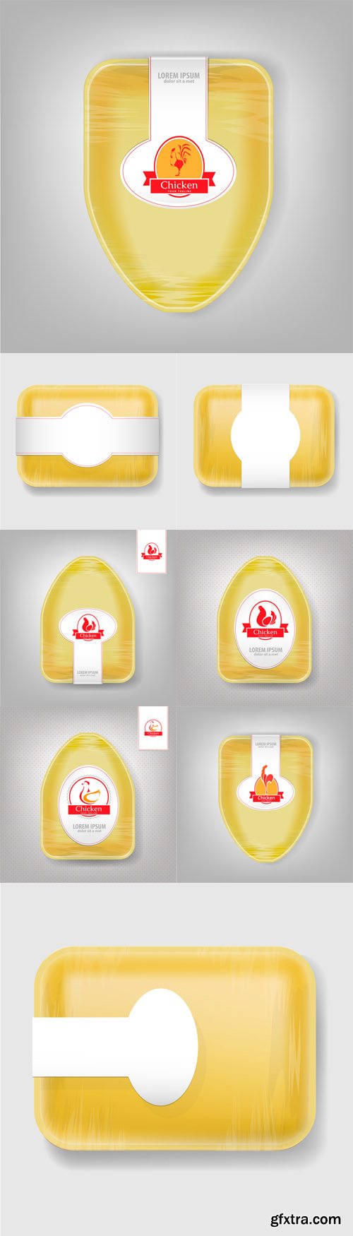 Vector Set - Plastic Food Container for Chicken Yellow