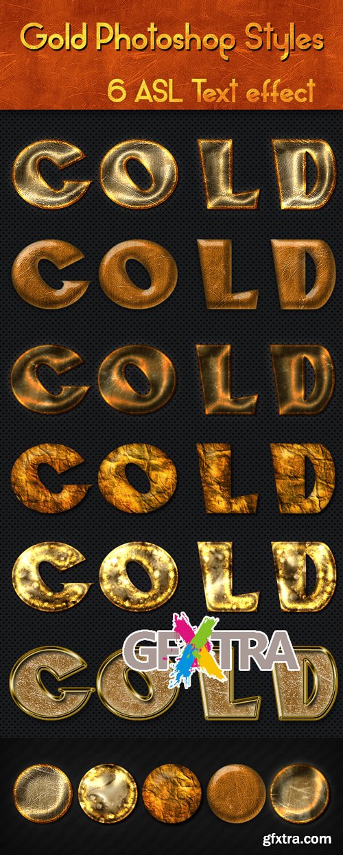 6 Gold Photoshop Styles