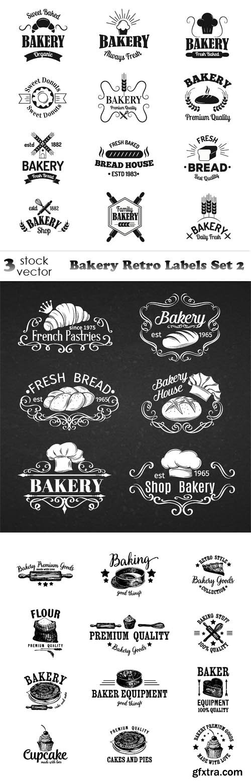 Vectors - Bakery Retro Labels Set 2