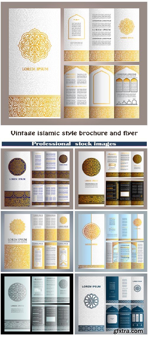 Vintage Islamic Style Brochure & Flyer Design Templates 7xEPS