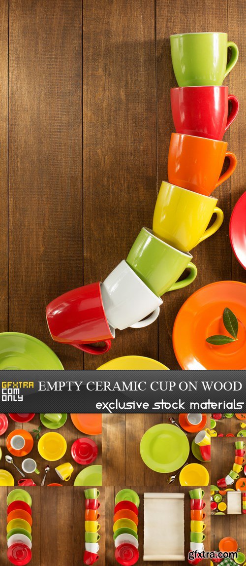 Empty Ceramic Cup on Wood - 8 UHQ JPEG