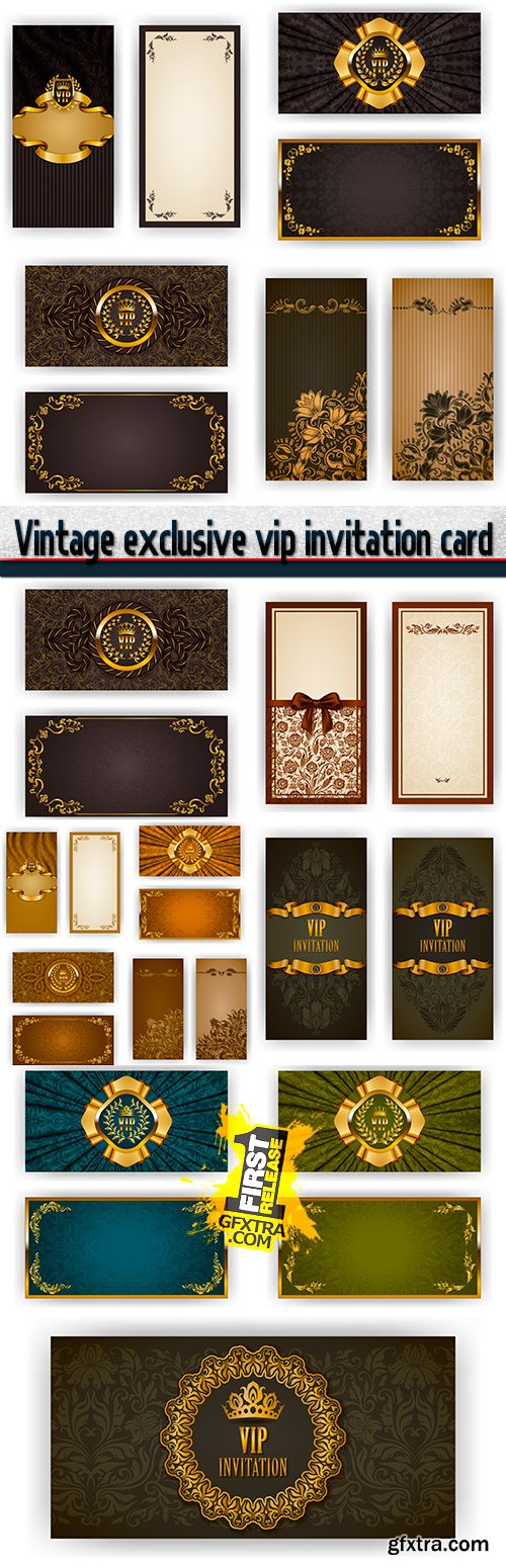 Vintage exclusive vip invitation card