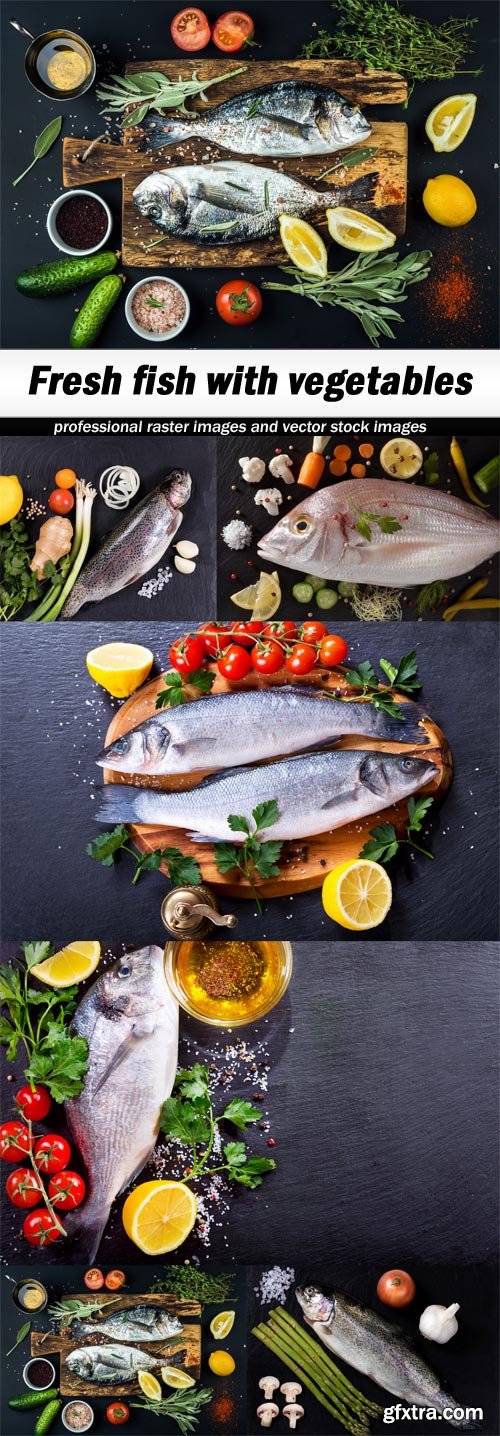 Fresh fish with vegetables-6xJPEGs