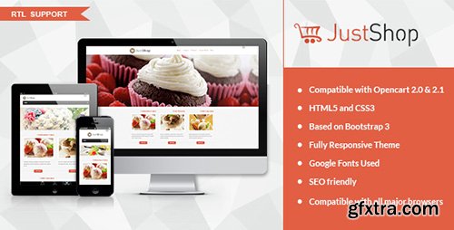 ThemeForest - JustShop v1.0 - Cake Bakery OpenCart 2.x Theme - 14711702