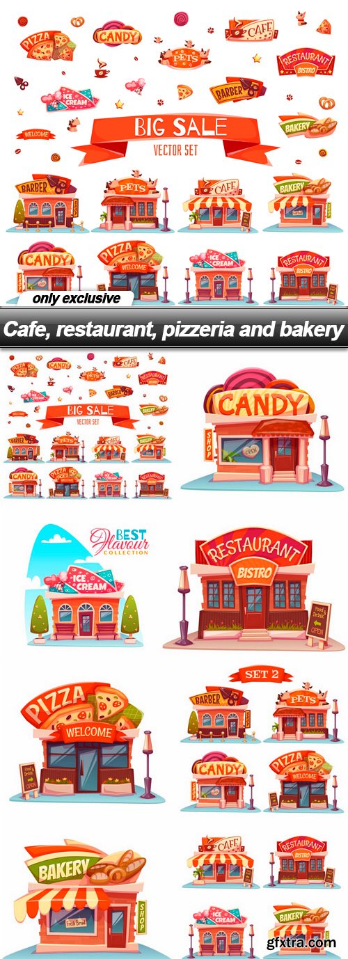 Cafe, restaurant, pizzeria and bakery - 8 EPS