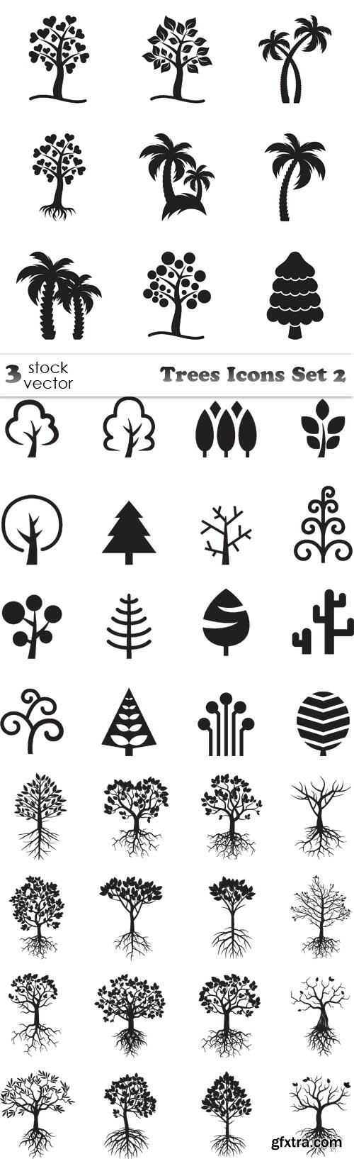 Vectors - Trees Icons Set 2