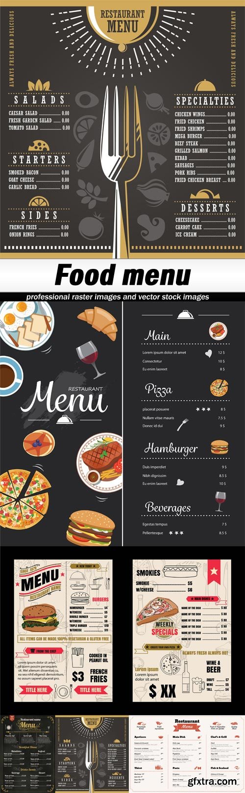 Food menu-5xEPS