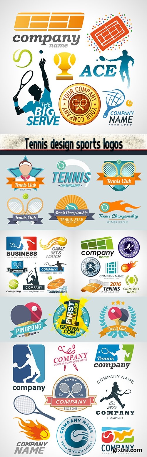Tennis design sports logos