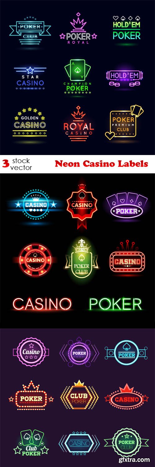 Vectors - Neon Casino Labels