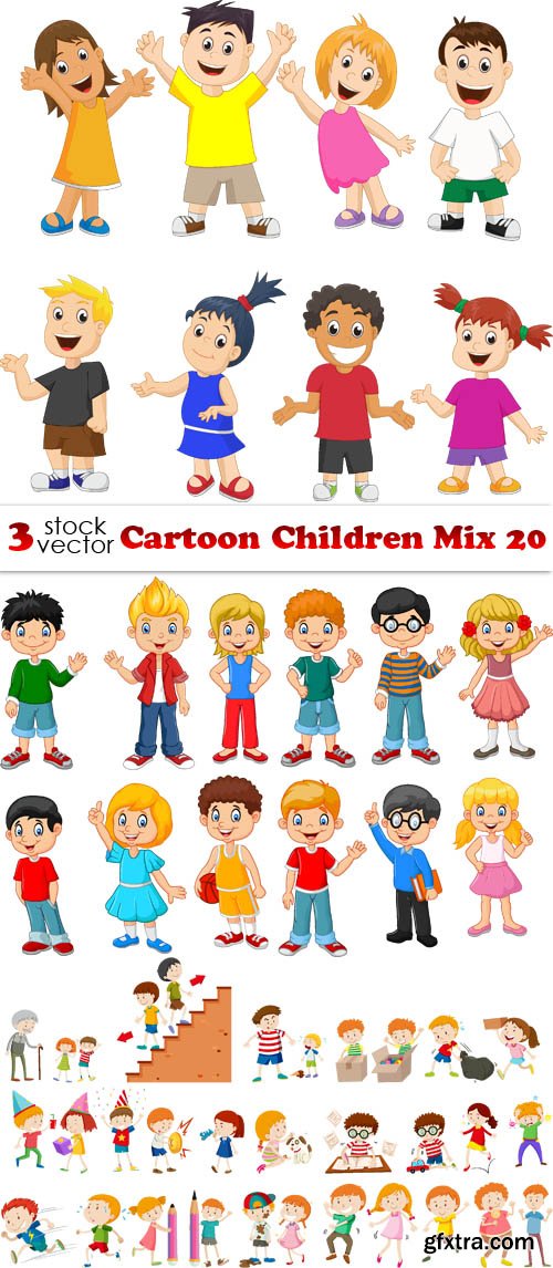 Vectors - Cartoon Children Mix 20