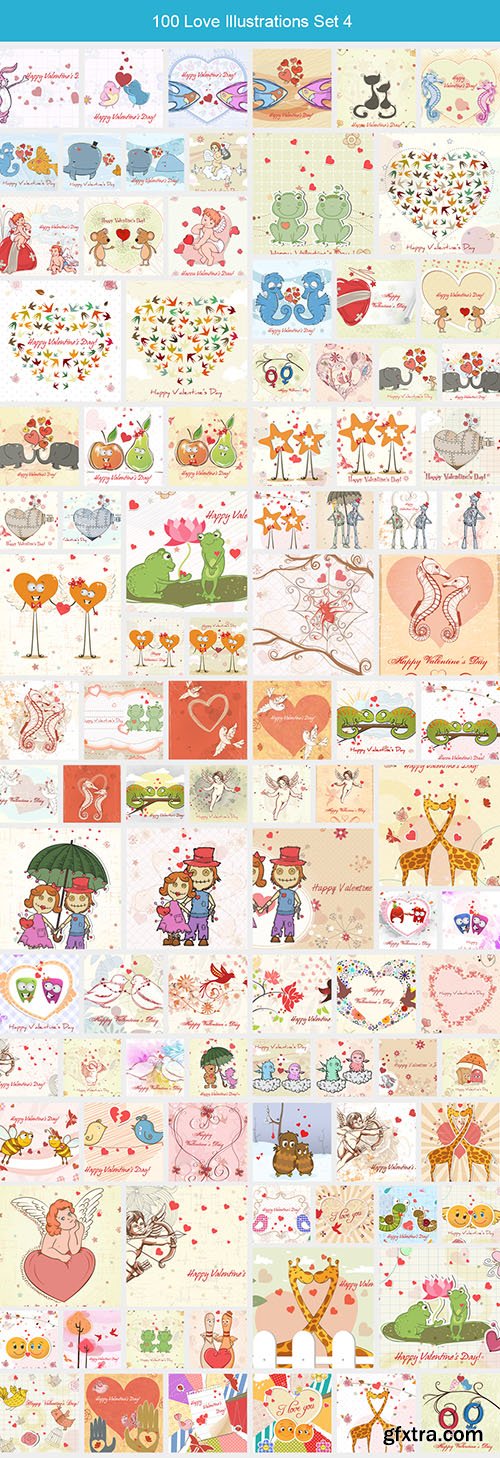 100 Love Illustrations Set 4
