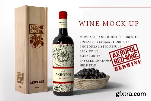 CreativeMarket Wine Mock Up 724699