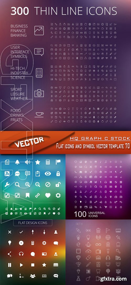 Stock Vector - Flat icons and symbol vector template 70
