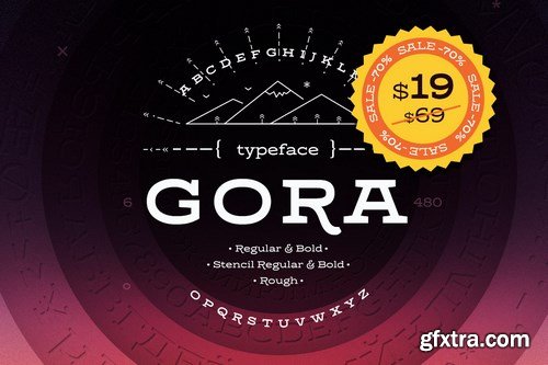 CreativeMarket - Gora typeface – 70% off 781102