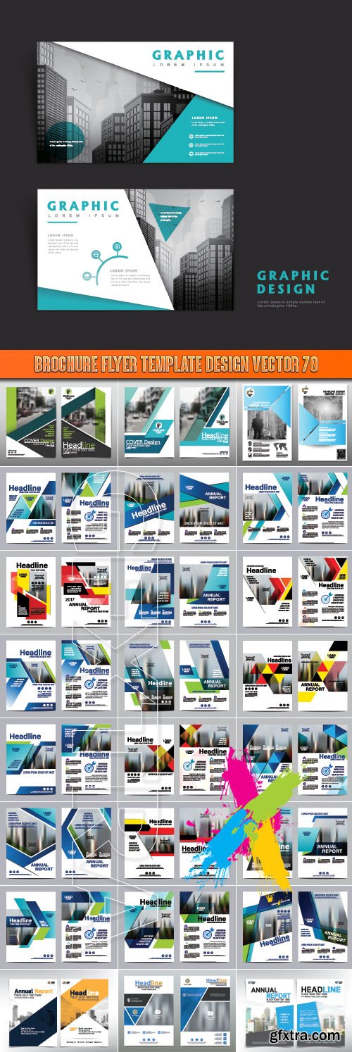 Brochure flyer template design vector 70