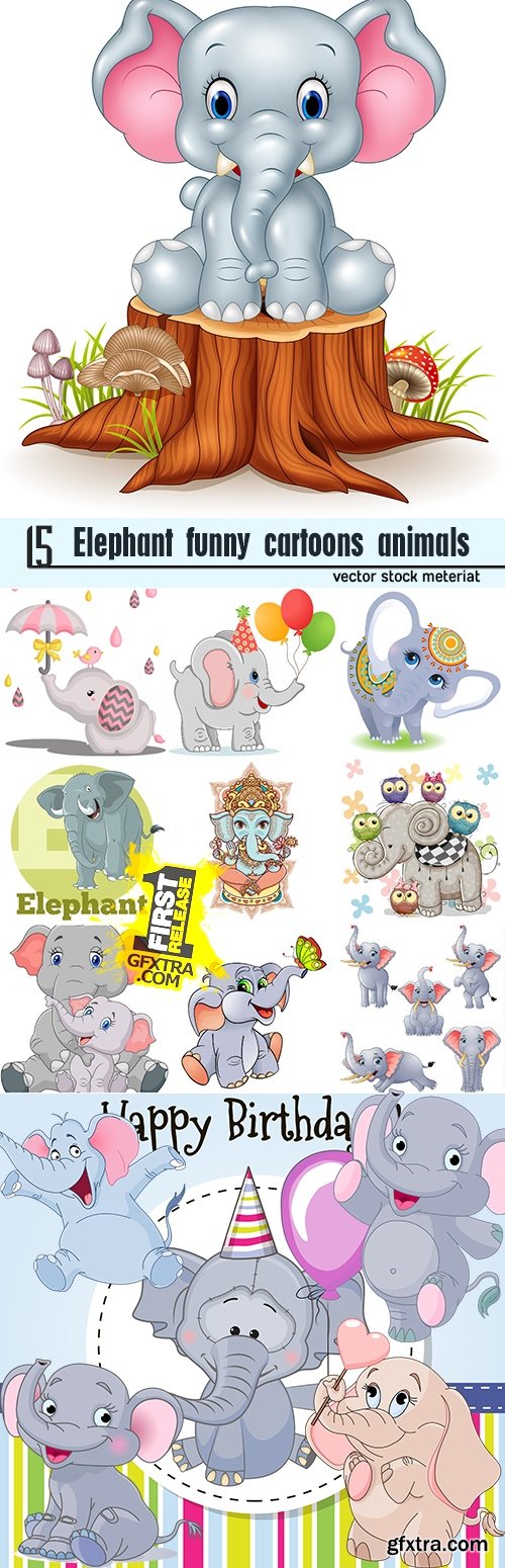 Elephant funny cartoons animals