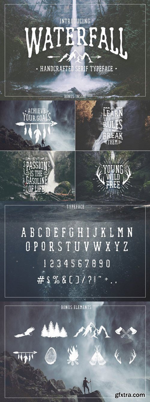 CM - Waterfall. Handcrafted Font (+bonus) 833301