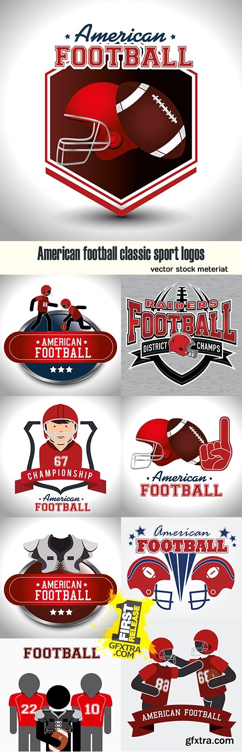 American football classic sport logos