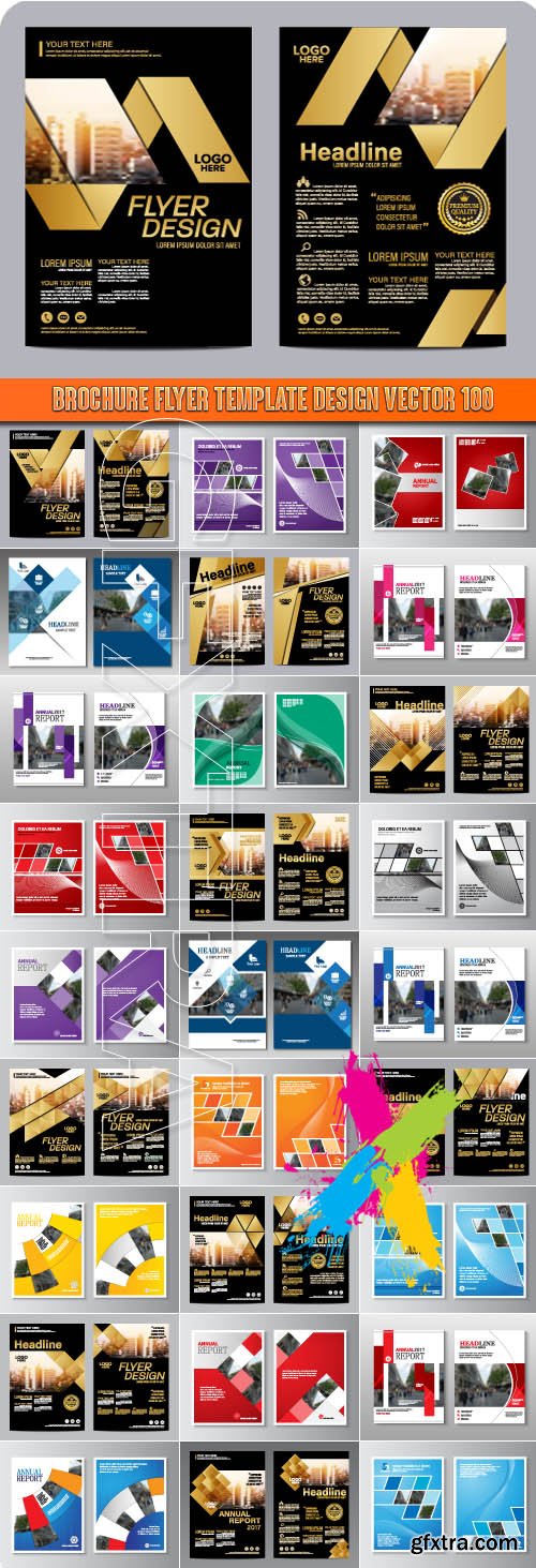 Brochure flyer template design vector 100