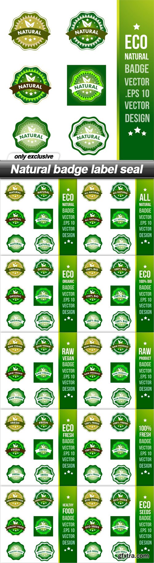 Natural badge label seal - 10 EPS