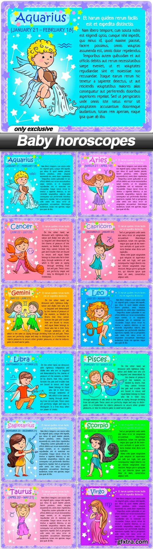 Baby horoscopes - 12 EPS