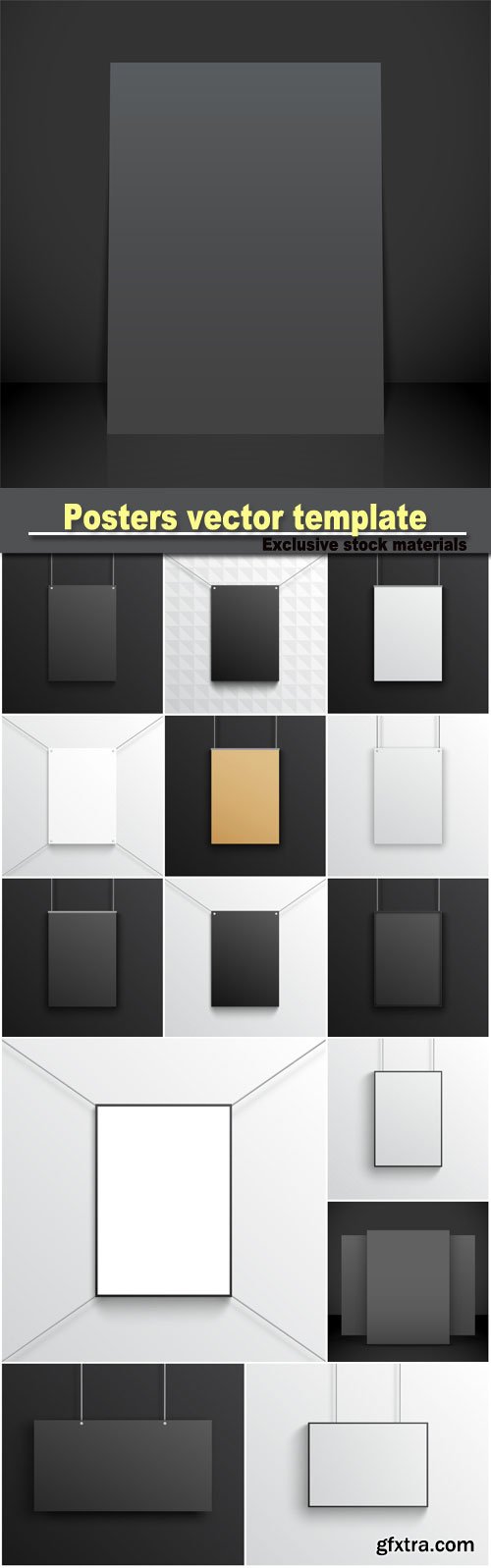 Posters template wall black and white cardboard