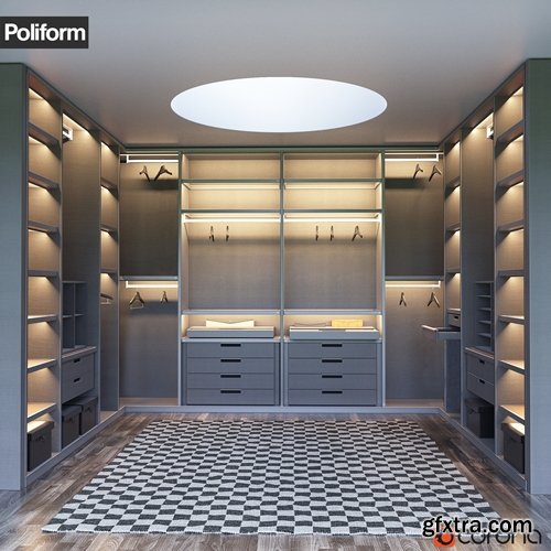 SENZAFINE walk-in closet from Poliform 3DMax