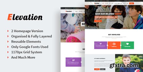 ThemeForest - Elevation - Singe Page Nonprofit & Charity PSD Template 12970071