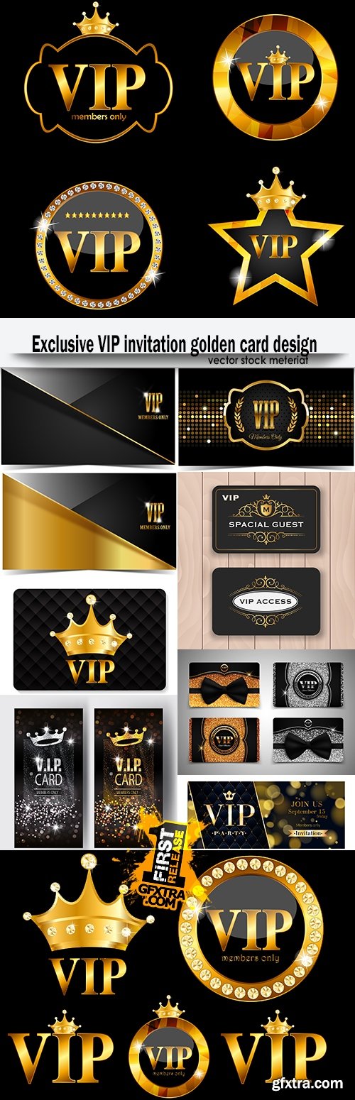 Exclusive VIP invitation golden card design