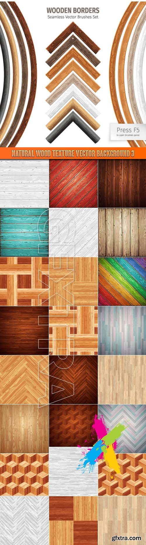 Natural wood texture vector background 3