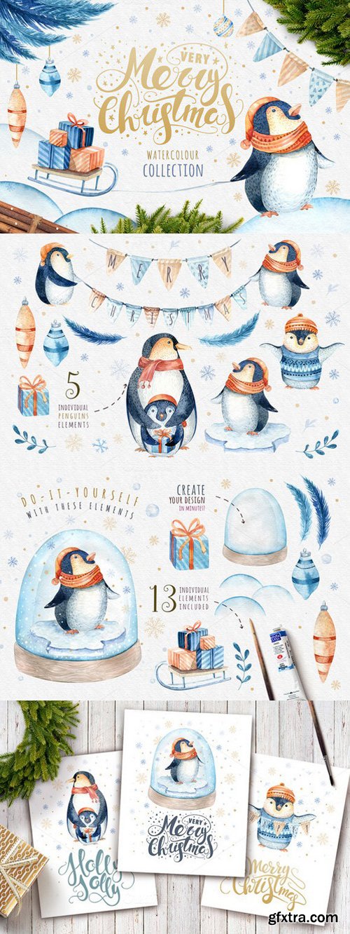 CM - Watercolour penguins 976219