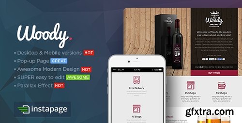 ThemeForest - Woody v1.0 - Drink Shop Instapage Landing page Template - 9286111