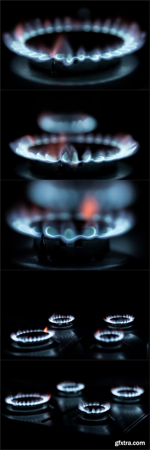 Blue flames from natural gas