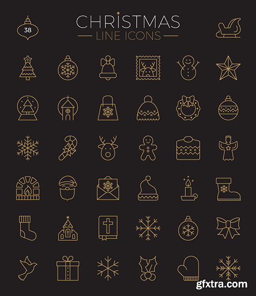 AI, EPS, PNG, SVG Vector Icons - Christmas Line Icon Set
