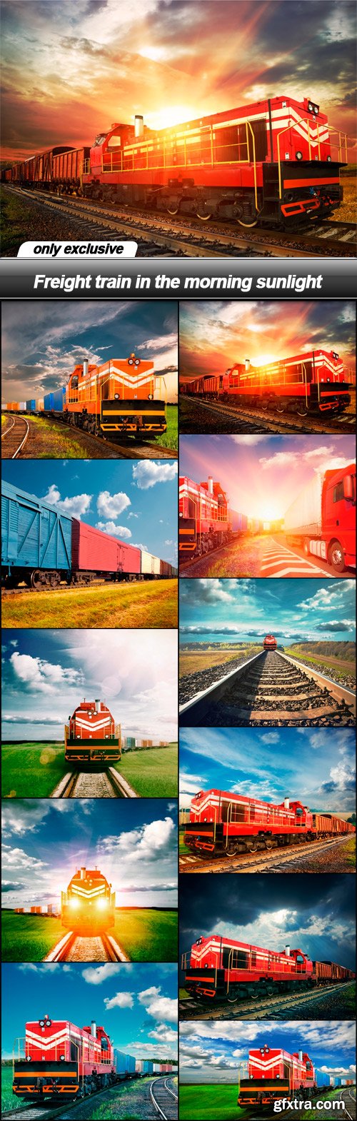 Freight train in the morning sunlight - 11 UHQ JPEG