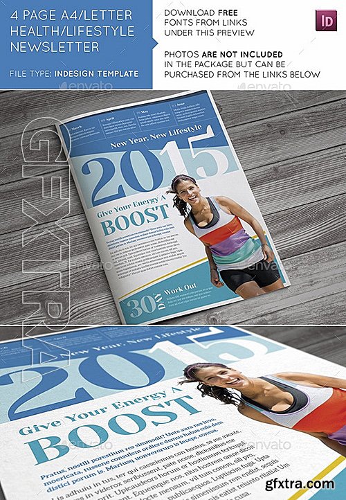 GraphicRiver - 4 Page A4 and US Letter Health Lifestyle Newslette 10544675