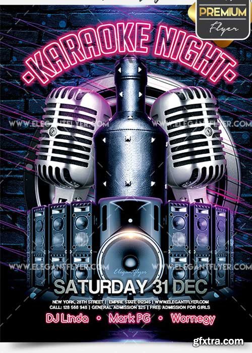 Karaoke Night V02 Flyer PSD Template + Facebook Cover