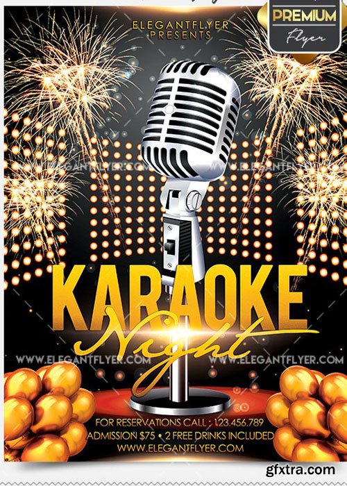 Karaoke – Flyer PSD V12 Template + Facebook Cover