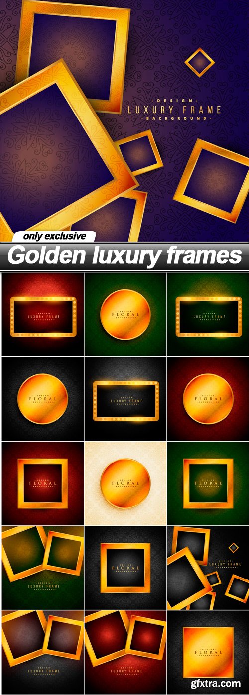 Golden luxury frames - 16 EPS