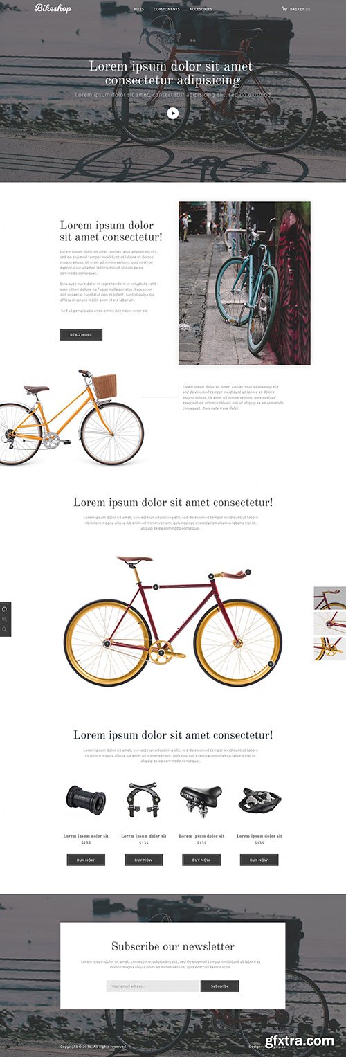 PSD Web Template - Bikeshop - Landing Page Theme
