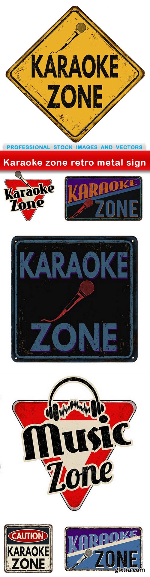 Karaoke zone retro metal sign - 7 EPS