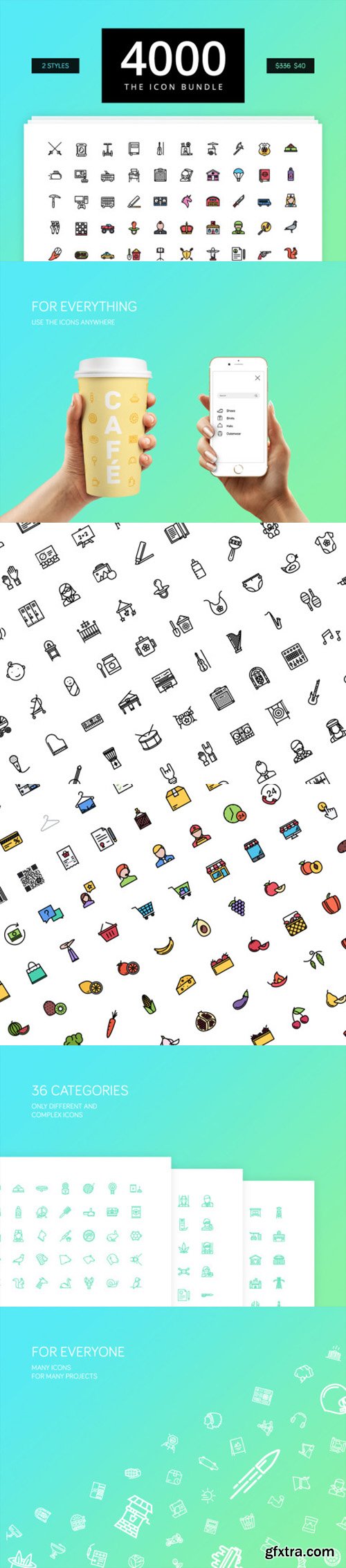 The Icon 4000 - 4000 Outline & Color Icons