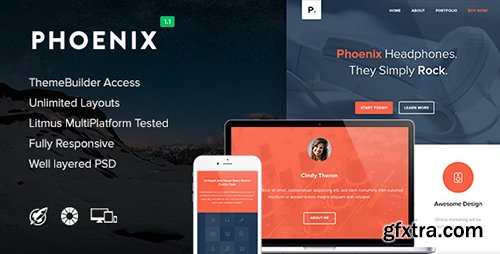 ThemeForest - Phoenix v1.1 - Responsive Email + Themebuilder Access - 10157174