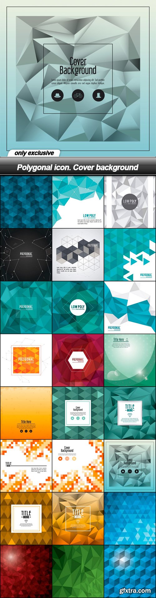 Polygonal icon. Cover background - 24 EPS