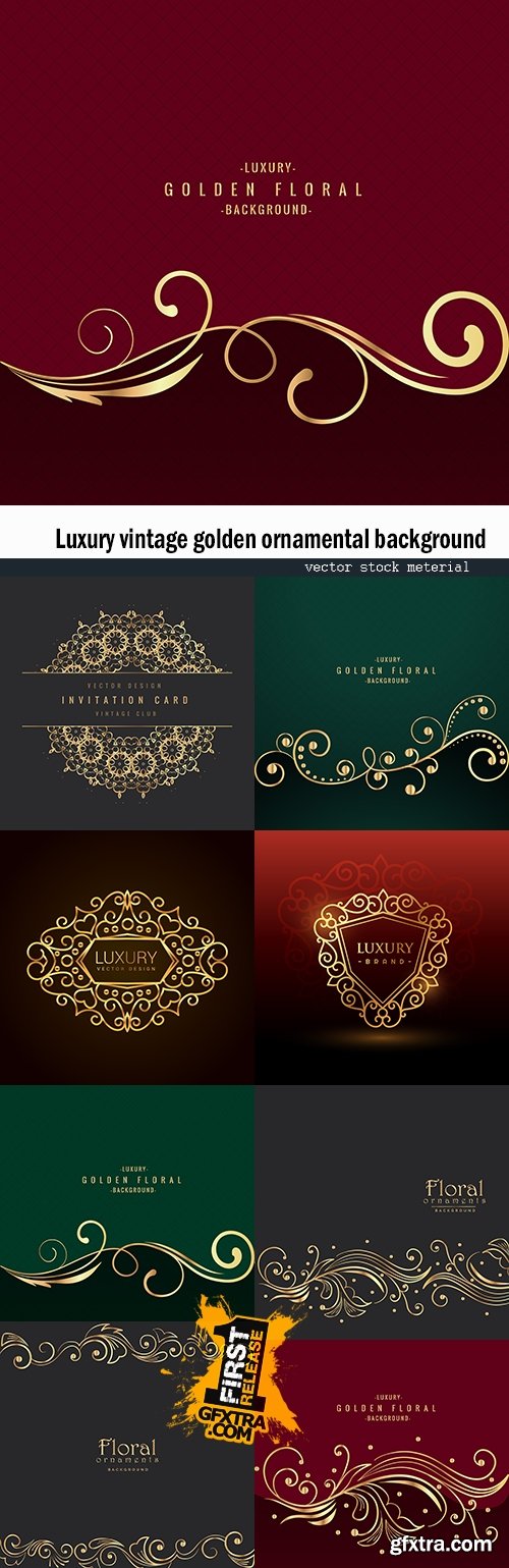 Luxury vintage golden ornamental background
