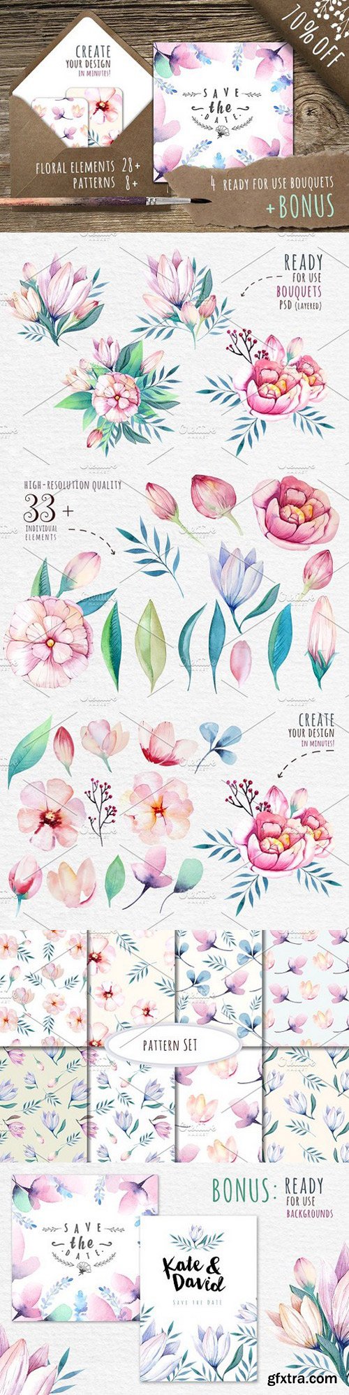 CM - Watercolour floral DIY+Bonus 343520